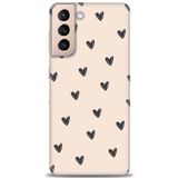 MRCİLETİSİM (mrc-24961) Tam Ekran Koruyucu Kılıf HD Baskılı Kılıf Minik Kalpler Samsung Galaxy S21 FE ile uyumlu