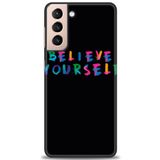 MRCİLETİSİM (mrc-24968) Tam Ekran Koruyucu Kılıf HD Baskılı Kılıf Believe Samsung Galaxy S21 FE ile uyumlu