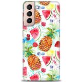 MRCİLETİSİM (mrc-24985) Tam Ekran Koruyucu Kılıf HD Baskılı Kılıf Meyveler Samsung Galaxy S21 FE ile uyumlu