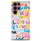 MRCİLETİSİM (mrc-25685) Tam Ekran Koruyucu Kılıf HD Baskılı Kılıf Love Love Samsung Galaxy S22 Ultra ile uyumlu
