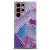 MRCİLETİSİM (mrc-25726) Tam Ekran Koruyucu Kılıf HD Baskılı Kılıf Purple Samsung Galaxy S22 Ultra ile uyumlu