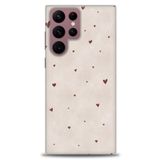 MRCİLETİSİM (mrc-25740) Tam Ekran Koruyucu Kılıf HD Baskılı Kılıf Kahve Kalpler Samsung Galaxy S22 Ultra ile uyumlu