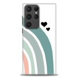 MRCİLETİSİM (mrc-26213) Tam Ekran Koruyucu Kılıf HD Baskılı Kılıf Gökkuşağı ve Kalpler Samsung Galaxy S23 Ultra ile uyumlu