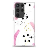 MRCİLETİSİM (mrc-26216) Tam Ekran Koruyucu Kılıf HD Baskılı Kılıf Pembe ve Benekler Samsung Galaxy S23 Ultra ile uyumlu
