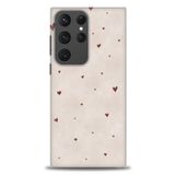 MRCİLETİSİM (mrc-26250) Tam Ekran Koruyucu Kılıf HD Baskılı Kılıf Kahve Kalpler Samsung Galaxy S23 Ultra ile uyumlu