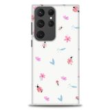 MRCİLETİSİM (mrc-26268) Tam Ekran Koruyucu Kılıf HD Baskılı Kılıf Uğur Böcekleri Samsung Galaxy S23 Ultra ile uyumlu