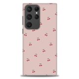 MRCİLETİSİM (mrc-26300) Tam Ekran Koruyucu Kılıf HD Baskılı Kılıf Kirazlar Samsung Galaxy S23 Ultra ile uyumlu