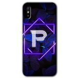 MRCİLETİSİM (mrc10012) Dark Neon Yaprak P Harfi Kılıf Baskılı Kapak Tam Kaplayan Mat Seramik Xiaomi Redmi 9A ile uyumlu