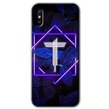 MRCİLETİSİM (mrc10016) Dark Neon Yaprak T Harfi Kılıf Baskılı Kapak Tam Kaplayan Mat Seramik Xiaomi Redmi 9A ile uyumlu