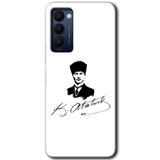 MRCİLETİSİM (mrc100162) Kemal Atatürk İmza Kılıf HD Desen Baskılı Arka Kapak Tecno Camon 18 ile uyumlu