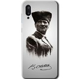 MRCİLETİSİM mrc1004 Mustafa Kemal Atatürk Kılıf Baskılı Kapak 5D Tam Kaplayan Cam Samsung Galaxy A02 ile uyumlu