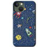 MRCİLETİSİM mrc102196 Kedi Galaksi Kılıf Baskılı Kapak Tam Ekran Koruyucu iPhone 13 Mini ile uyumlu