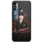MRCİLETİSİM (mrc102913) Kemal Atatürk Kılıf HD Desen Baskılı Arka Kapak Tecno Spark 7 Pro ile uyumlu
