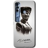 MRCİLETİSİM (mrc102919) Mustafa Kemal Atatürk Kılıf HD Desen Baskılı Arka Kapak Tecno Spark 7 Pro ile uyumlu