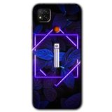 MRCİLETİSİM (mrc10541) Dark Neon Yaprak İ Harfi Kılıf Baskılı Kapak Tam Kaplayan Mat Seramik Xiaomi Redmi 9c ile uyumlu