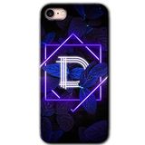 MRCİLETİSİM mrc107170 Dark Neon Yaprak D Harfi Kılıf Baskılı Kapak Tam Ekran Koruyucu iPhone SE 2020 ile uyumlu