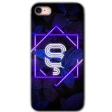 MRCİLETİSİM mrc107200 Dark Neon Yaprak Ş Harfi Kılıf Baskılı Kapak Tam Ekran Koruyucu iPhone SE 2020 ile uyumlu