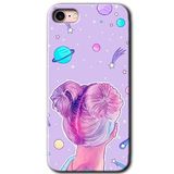 MRCİLETİSİM mrc107357 Uzaylı Kız Kılıf Baskılı Kapak Tam Ekran Koruyucu iPhone SE 2022 ile uyumlu
