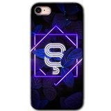 MRCİLETİSİM mrc107750 Dark Neon Yaprak Ş Harfi Kılıf Baskılı Kapak Tam Ekran Koruyucu iPhone SE 2022 ile uyumlu
