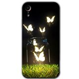 MRCİLETİSİM mrc108380 Işıklı Kelebekler Kılıf Baskılı Kapak Tam Ekran Koruyucu iPhone XR ile uyumlu
