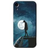 MRCİLETİSİM mrc108391 Dolunay Yalnızlık Kılıf Baskılı Kapak Tam Ekran Koruyucu iPhone XR ile uyumlu