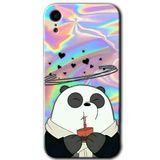 MRCİLETİSİM mrc108470 Milkshake Panda Kılıf Baskılı Kapak Tam Ekran Koruyucu iPhone XR ile uyumlu