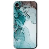MRCİLETİSİM mrc108498 Buzul Mermer Kılıf Baskılı Kapak Tam Ekran Koruyucu iPhone XR ile uyumlu