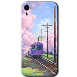 MRCİLETİSİM mrc108526 Rails Paint Kılıf Baskılı Kapak Tam Ekran Koruyucu iPhone XR ile uyumlu