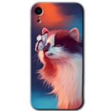 MRCİLETİSİM mrc108547 Cat Butterfly Kılıf Baskılı Kapak Tam Ekran Koruyucu iPhone XR ile uyumlu