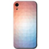 MRCİLETİSİM mrc108583 Polygon Graident 3 Kılıf Baskılı Kapak Tam Ekran Koruyucu iPhone XR ile uyumlu