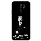 MRCİLETİSİM (mrc11033) Atatürk İmza Kılıf Baskılı Kapak Tam Kaplayan Mat Seramik Xiaomi Redmi 9 ile uyumlu