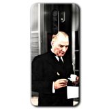 MRCİLETİSİM (mrc11036) Atatürk Türk Kahvesi Kılıf Baskılı Kapak Tam Kaplayan Mat Seramik Xiaomi Redmi 9 ile uyumlu