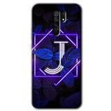 MRCİLETİSİM (mrc11093) Dark Neon Yaprak J Harfi Kılıf Baskılı Kapak Tam Kaplayan Mat Seramik Xiaomi Redmi 9 ile uyumlu