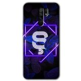 MRCİLETİSİM (mrc11115) Dark Neon Yaprak Ş Harfi Kılıf Baskılı Kapak Tam Kaplayan Mat Seramik Xiaomi Redmi 9 ile uyumlu
