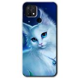 MRCİLETİSİM mrc111298 Cat Glance Kılıf Baskılı Kapak Tam Ekran Koruyucu Oppo A15s ile uyumlu