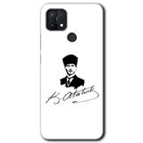 MRCİLETİSİM mrc111547 Kemal Atatürk İmza Kılıf Baskılı Kapak Tam Ekran Koruyucu Oppo A15s ile uyumlu