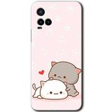 MRCİLETİSİM (mrc111924) Kedi Aşkı Kılıf HD Desen Baskılı Arka Kapak Vivo Y21s ile uyumlu