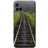 MRCİLETİSİM (mrc111943) Tren Yolu Kılıf HD Desen Baskılı Arka Kapak Vivo Y21s ile uyumlu