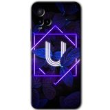 MRCİLETİSİM (mrc112317) Dark Neon Yaprak U Harfi Kılıf HD Desen Baskılı Arka Kapak Vivo Y21s ile uyumlu