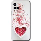 MRCİLETİSİM (mrc112356) Kalpli Şekerleme Kılıf HD Desen Baskılı Arka Kapak Vivo Y21s ile uyumlu
