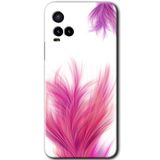 MRCİLETİSİM (mrc112364) Pembe Tüy Kılıf HD Desen Baskılı Arka Kapak Vivo Y21s ile uyumlu