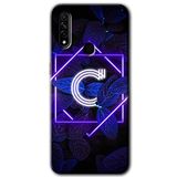 MRCİLETİSİM mrc112668 Dark Neon Yaprak C Harfi Kılıf Baskılı Kapak Tam Ekran Koruyucu Oppo A31 ile uyumlu