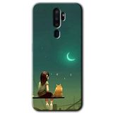 MRCİLETİSİM mrc112792 Kedili Kız Kılıf Baskılı Kapak Tam Ekran Koruyucu Oppo A5 2020 ile uyumlu