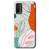 MRCİLETİSİM (mrc11410) Vektör Çiçekler Kılıf Baskılı Kapak Tam Kaplayan Mat Seramik Xiaomi Redmi 9T ile uyumlu