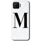 MRCİLETİSİM mrc114754 Beyaz Mermer Desenli M Harfi Kılıf Baskılı Kapak Tam Ekran Koruyucu Oppo A73 ile uyumlu