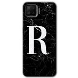 MRCİLETİSİM mrc114801 Siyah Mermer Desenli R Harfi Kılıf Baskılı Kapak Tam Ekran Koruyucu Oppo A73 ile uyumlu