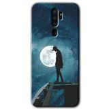 MRCİLETİSİM mrc115541 Dolunay Yalnızlık Kılıf Baskılı Kapak Tam Ekran Koruyucu Oppo A9 2020 ile uyumlu