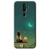 MRCİLETİSİM mrc115542 Kedili Kız Kılıf Baskılı Kapak Tam Ekran Koruyucu Oppo A9 2020 ile uyumlu