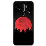MRCİLETİSİM mrc115551 Kanlı Ay Kılıf Baskılı Kapak Tam Ekran Koruyucu Oppo A9 2020 ile uyumlu