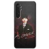 MRCİLETİSİM (mrc115647) Kemal Atatürk Kılıf HD Desen Baskılı Arka Kapak+Temperli Cam Xiaomi Mi Note 10 Lite ile uyumlu